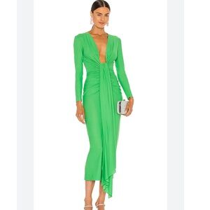 Solace London Vibrant Green Long Sleeve Dress